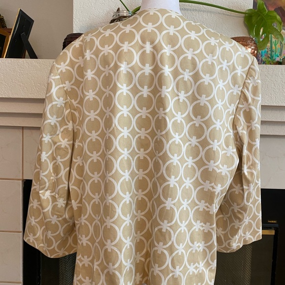 Talbots Woman Stretch Jacket, 3/4 Sleeves, Cream & White, Size 18W - Picture 7 of 12
